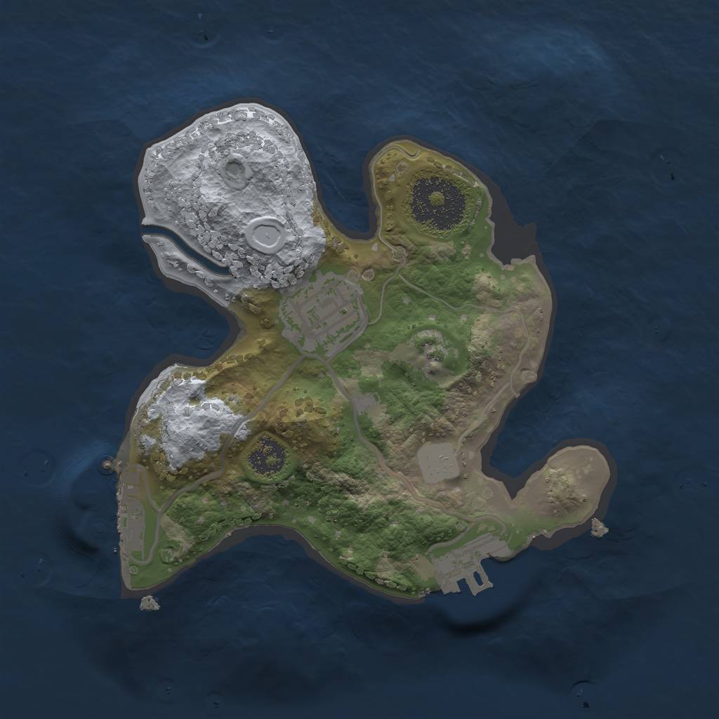 Rust Map: Procedural Map, Size: 2000, Seed: 739441131, 6 Monuments