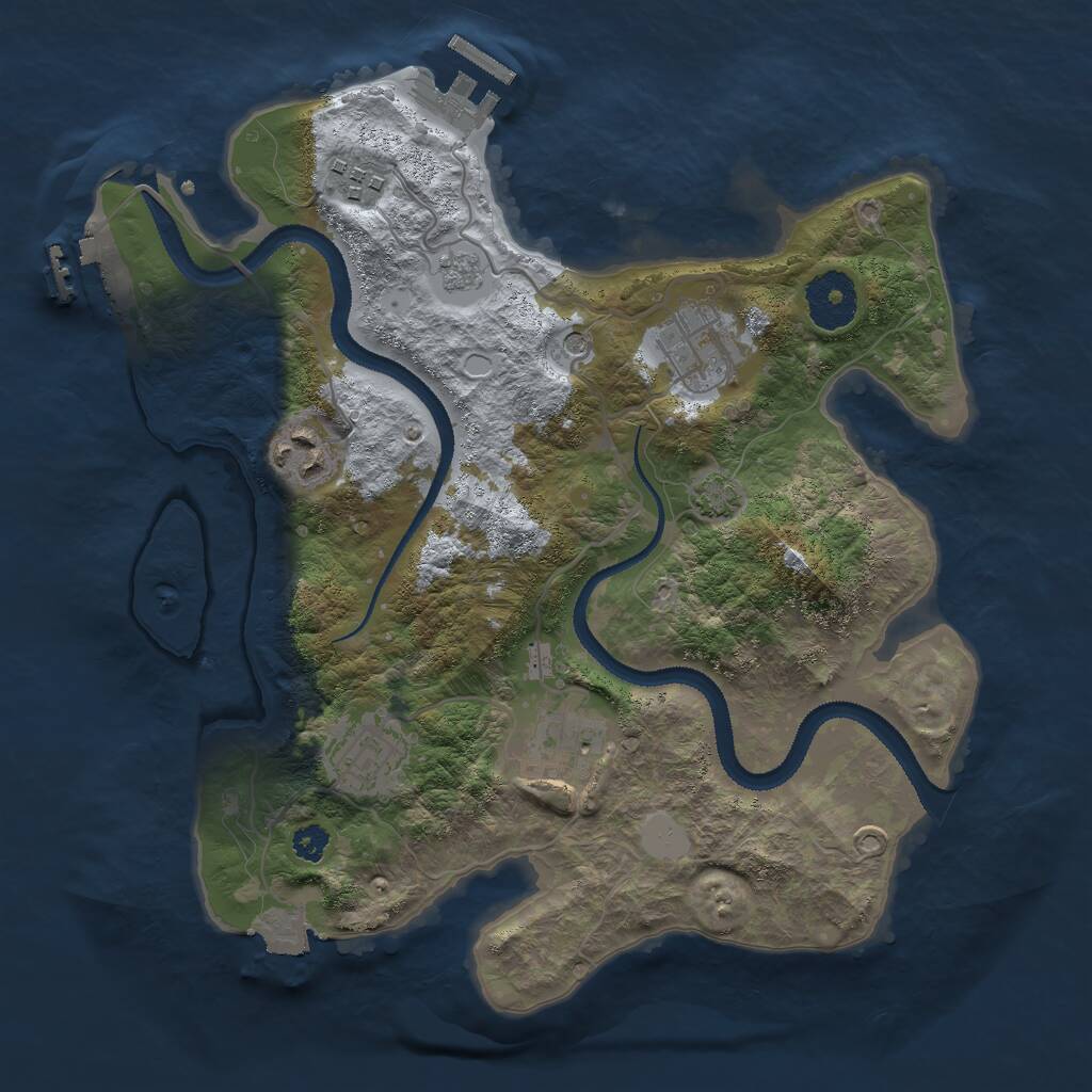 Rust Map: Procedural Map, Size: 3000, Seed: 1896014711, 11 Monuments