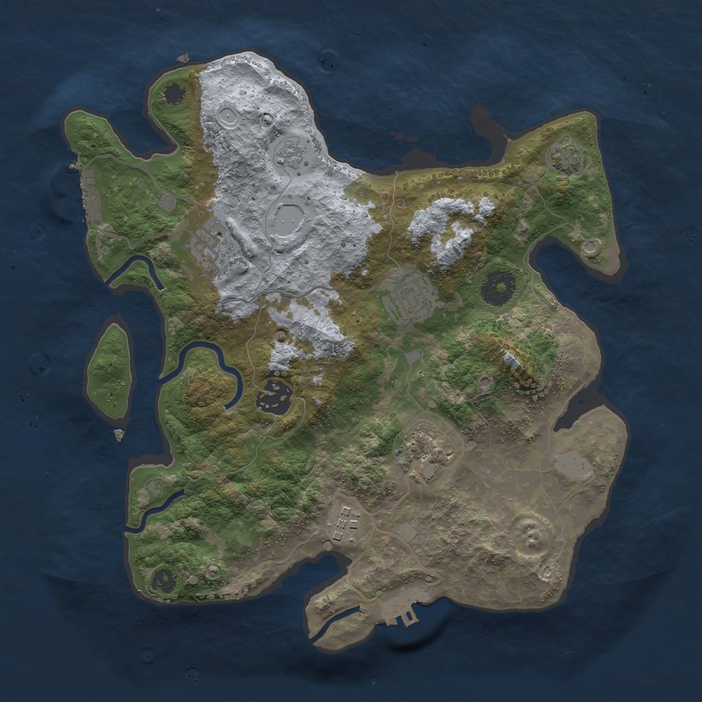 Rust Map: Procedural Map, Size: 3000, Seed: 1896014711, 12 Monuments
