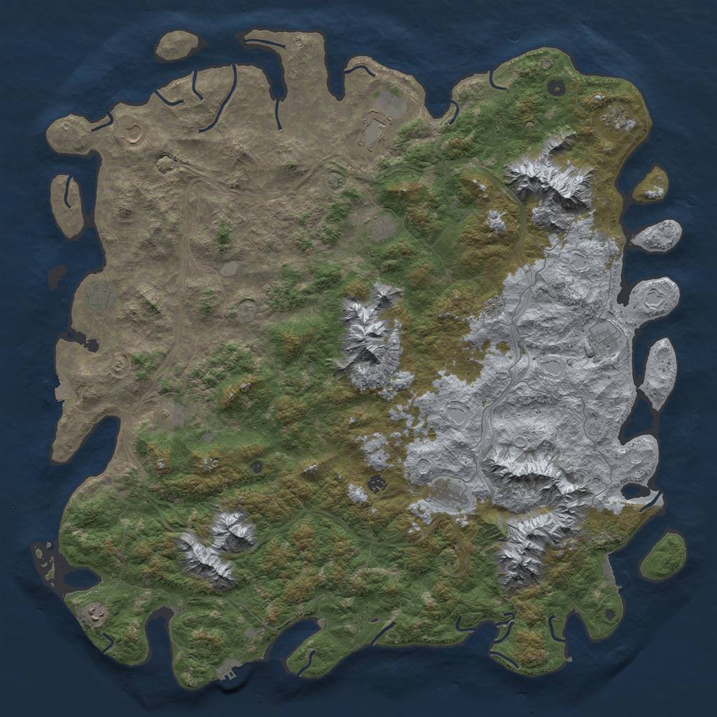 Rust Map: Procedural Map, Size: 6000, Seed: 2035748901, 19 Monuments