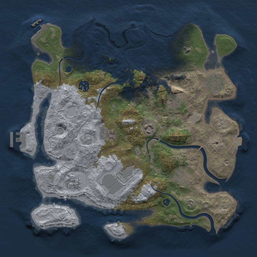 Rust Map: Procedural Map, Size: 3500, Seed: 96342578, 15 Monuments
