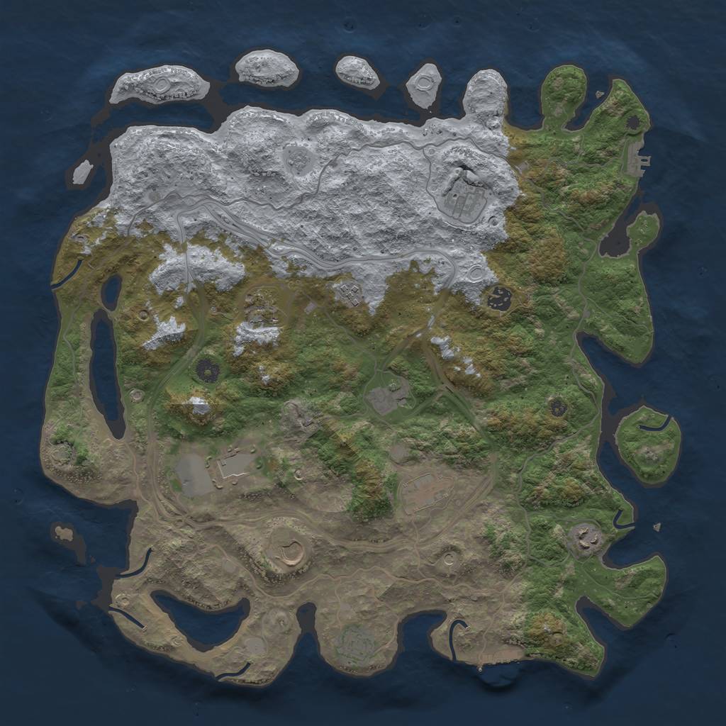 Rust Map: Procedural Map, Size: 4500, Seed: 1284298772, 18 Monuments