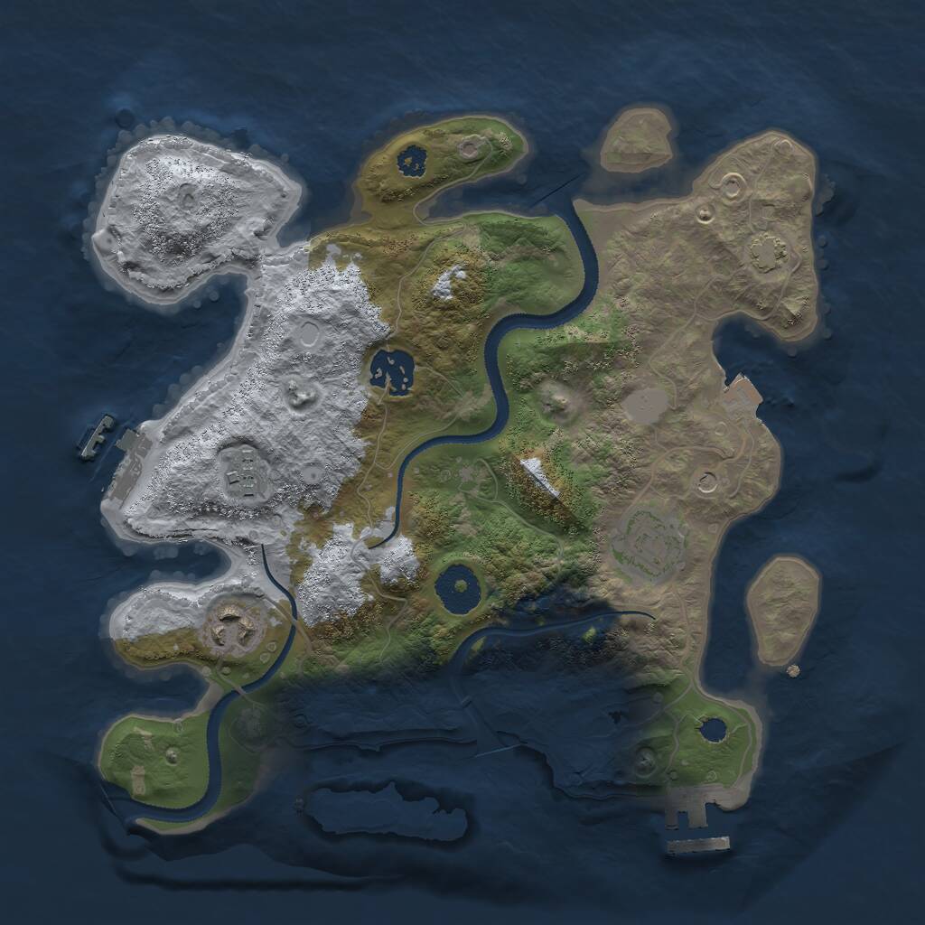 Rust Map: Procedural Map, Size: 3000, Seed: 14148, 9 Monuments