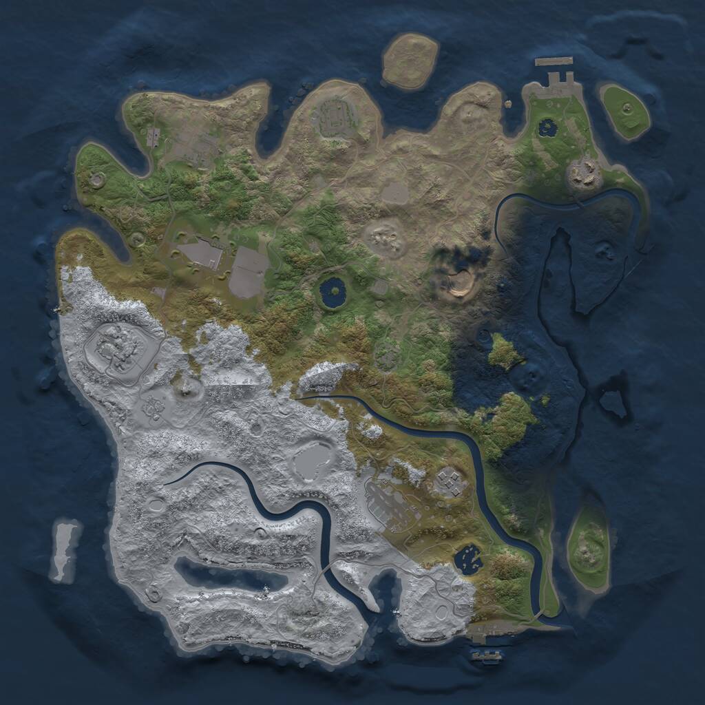 Rust Map: Procedural Map, Size: 3750, Seed: 56655548, 15 Monuments
