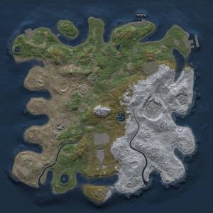Thumbnail Rust Map: Procedural Map, Size: 3500, Seed: 222448, 13 Monuments