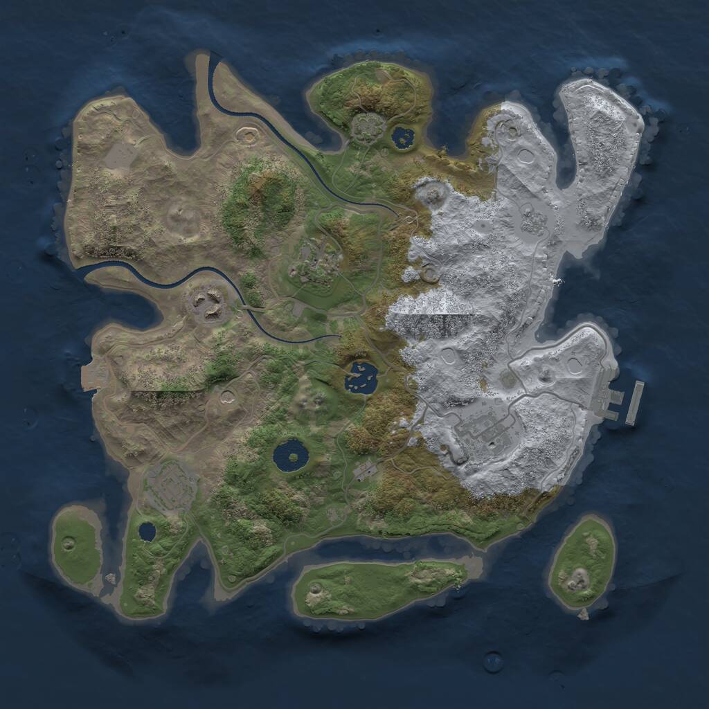 Rust Map: Procedural Map, Size: 3200, Seed: 997946844, 10 Monuments