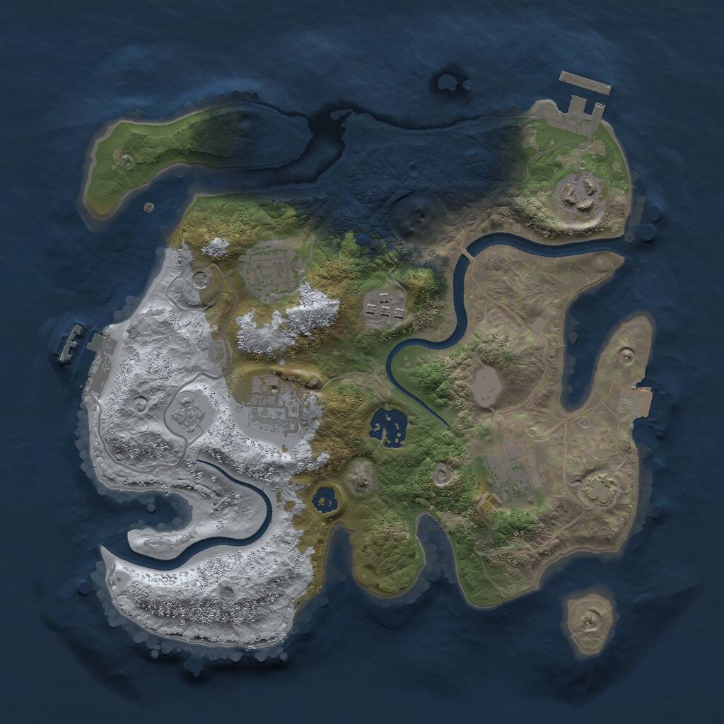 Rust Map: Procedural Map, Size: 2800, Seed: 1988761340, 12 Monuments
