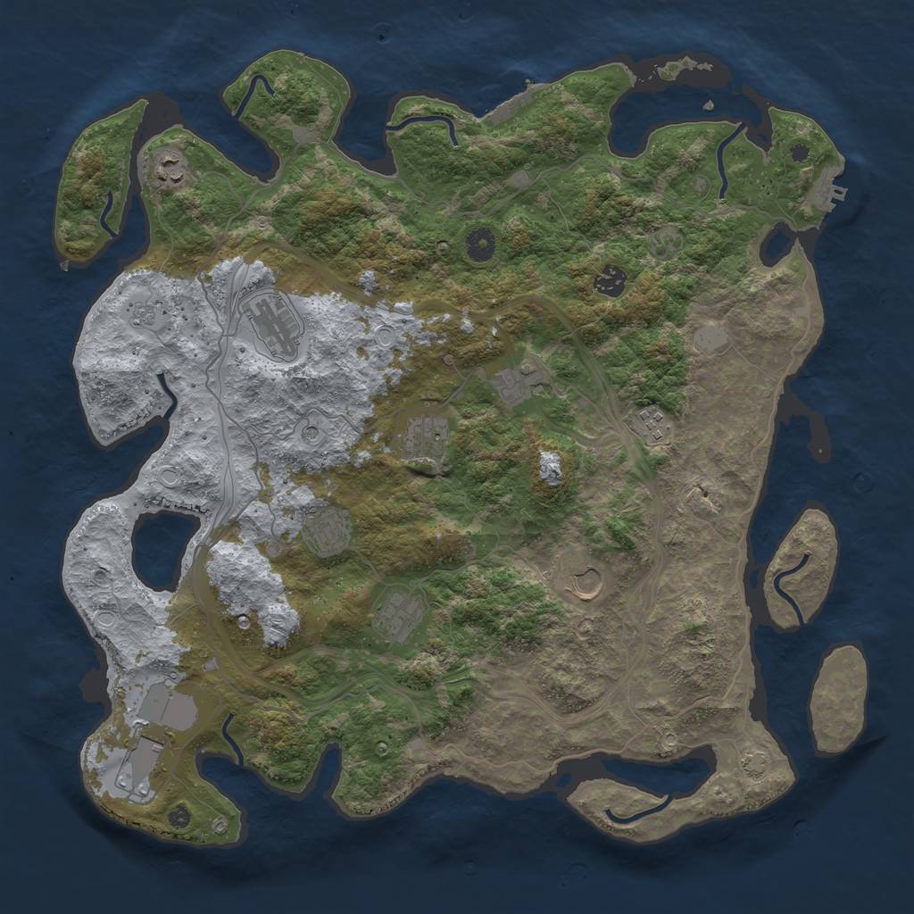 Rust Map: Procedural Map, Size: 4300, Seed: 21426324, 18 Monuments