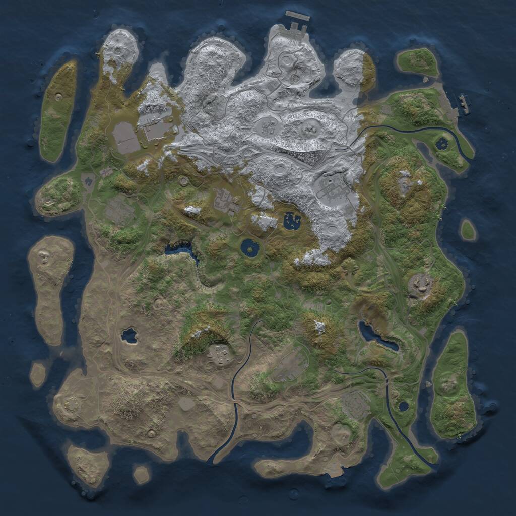 Rust Map: Procedural Map, Size: 4250, Seed: 993836741, 15 Monuments