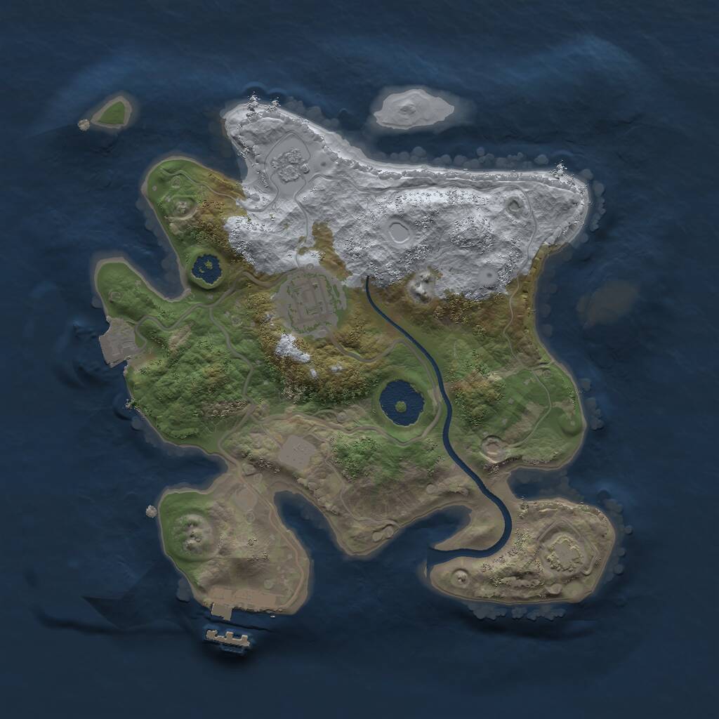 Rust Map: Procedural Map, Size: 2500, Seed: 319826136, 5 Monuments