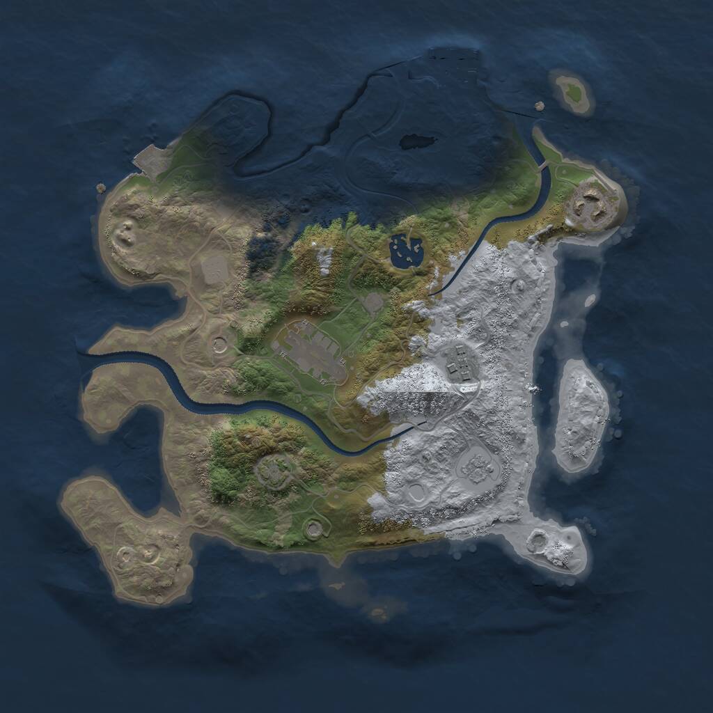 Rust Map: Procedural Map, Size: 3000, Seed: 30841, 9 Monuments