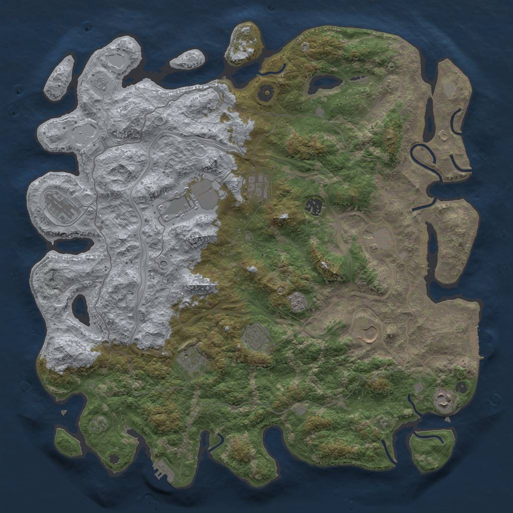 Rust Map: Procedural Map, Size: 4500, Seed: 9879879, 18 Monuments