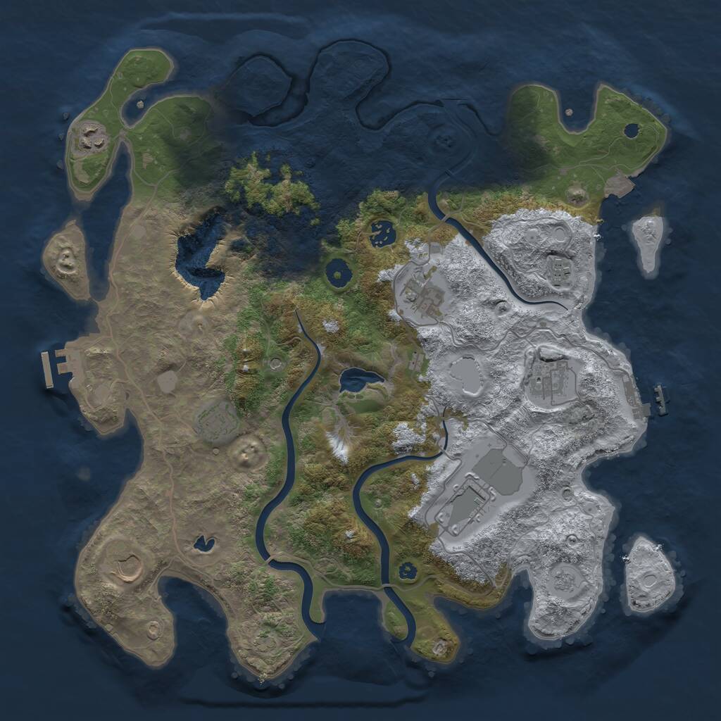 Rust Map: Procedural Map, Size: 4000, Seed: 1083410895, 14 Monuments