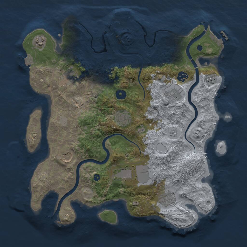 Rust Map: Procedural Map, Size: 3600, Seed: 10306, 15 Monuments