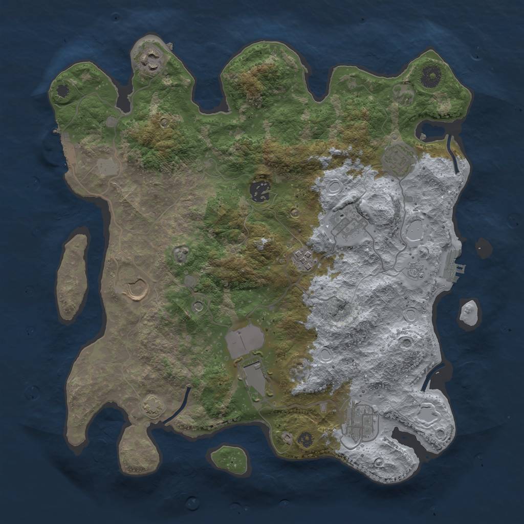 Rust Map: Procedural Map, Size: 3600, Seed: 10306, 16 Monuments