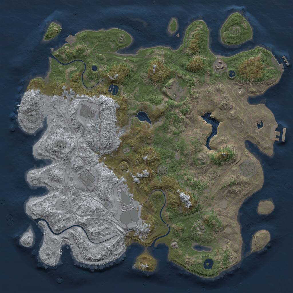 Rust Map: Procedural Map, Size: 4250, Seed: 215544, 15 Monuments