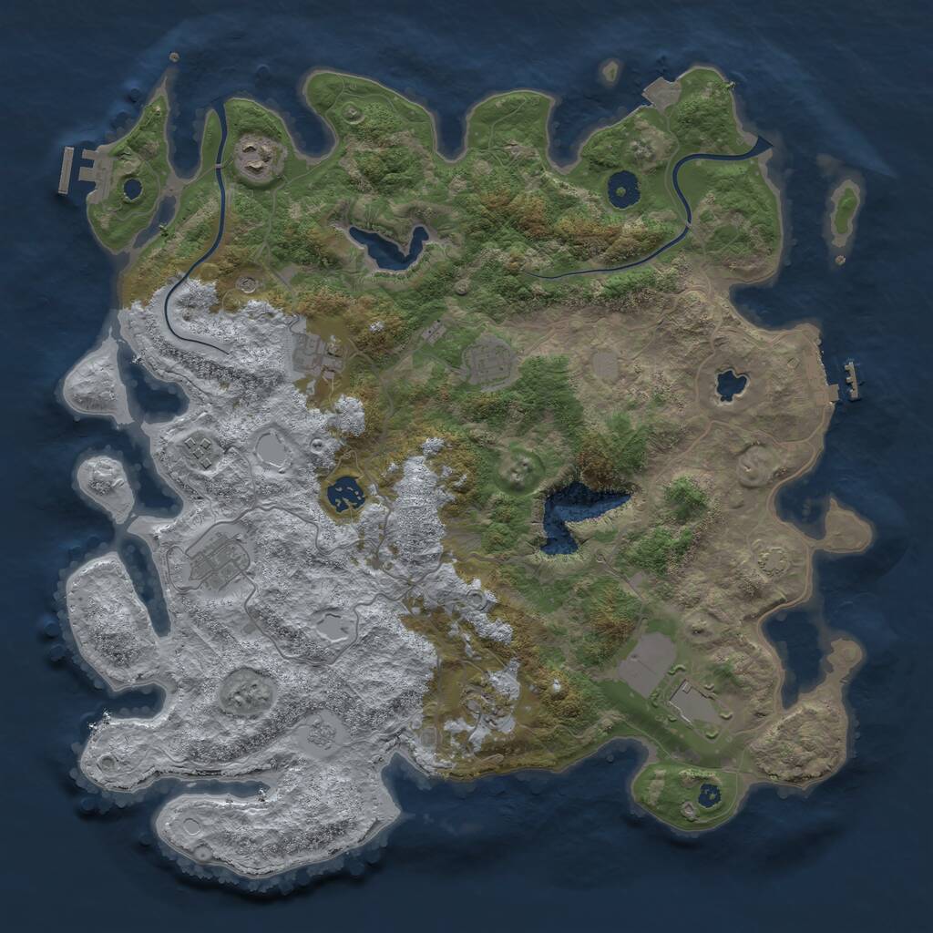 Rust Map: Procedural Map, Size: 4000, Seed: 58313512, 14 Monuments