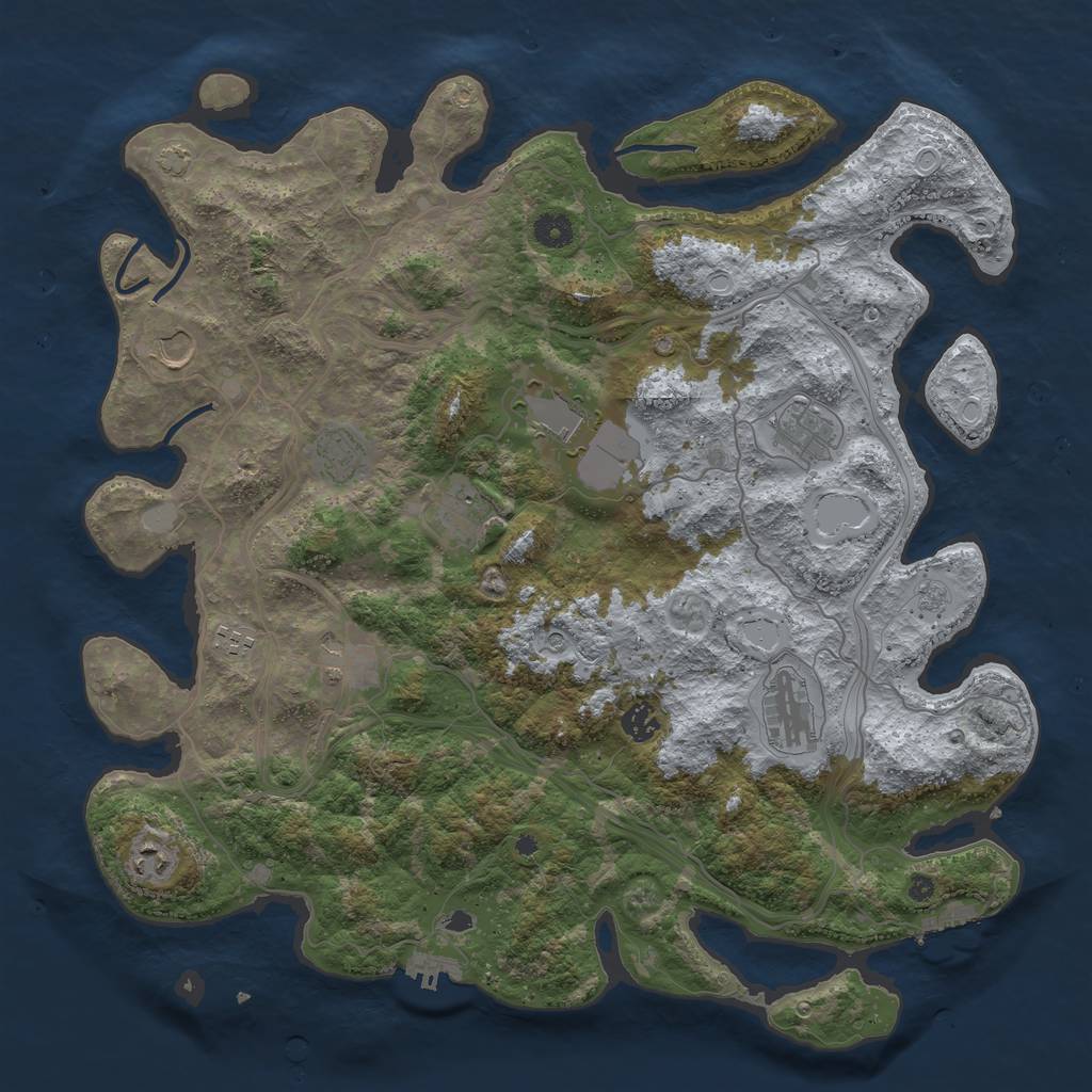 Rust Map: Procedural Map, Size: 4300, Seed: 83347715, 18 Monuments