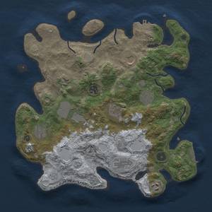 Thumbnail Rust Map: Procedural Map, Size: 3500, Seed: 1083421250, 18 Monuments