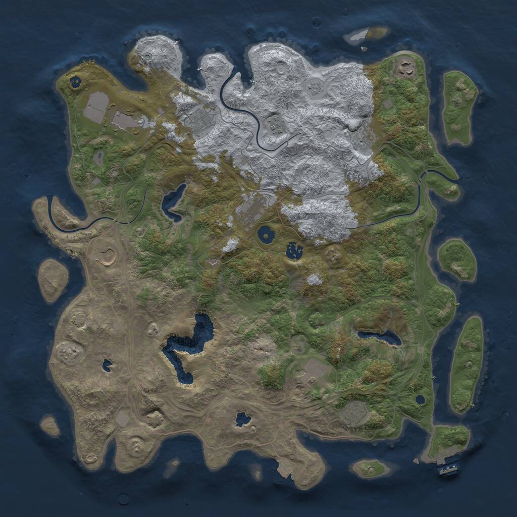 Rust Map: Procedural Map, Size: 4500, Seed: 437576574, 15 Monuments