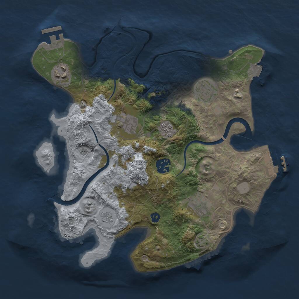 Rust Map: Procedural Map, Size: 3000, Seed: 11099, 12 Monuments