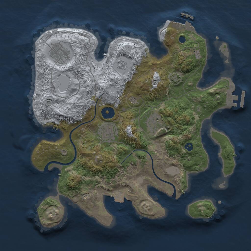Rust Map: Procedural Map, Size: 3000, Seed: 746755641, 9 Monuments
