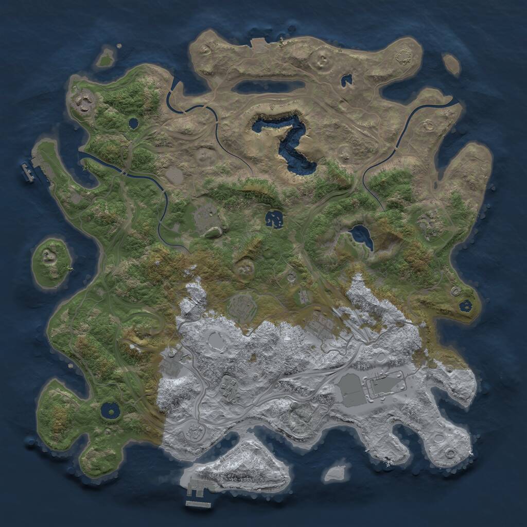 Rust Map: Procedural Map, Size: 4250, Seed: 107080291, 15 Monuments