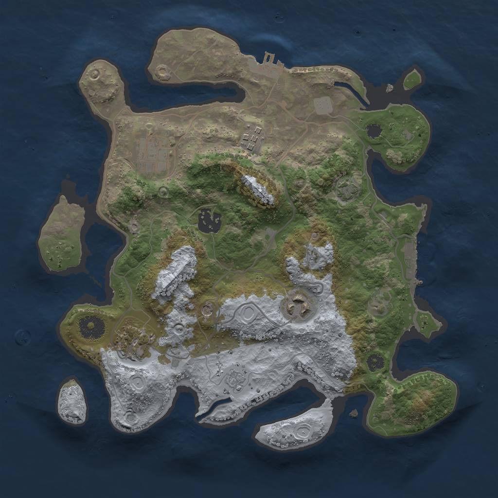 Rust Map: Procedural Map, Size: 3000, Seed: 8765758, 13 Monuments