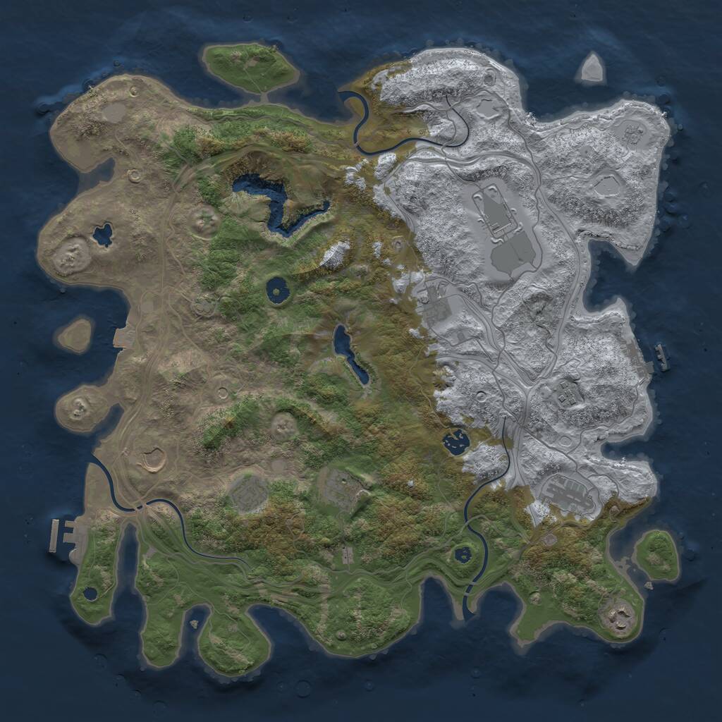 Rust Map: Procedural Map, Size: 4400, Seed: 61575034, 15 Monuments