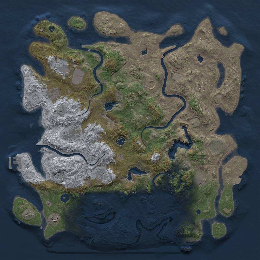Rust Map: Procedural Map, Size: 4500, Seed: 56520, 17 Monuments
