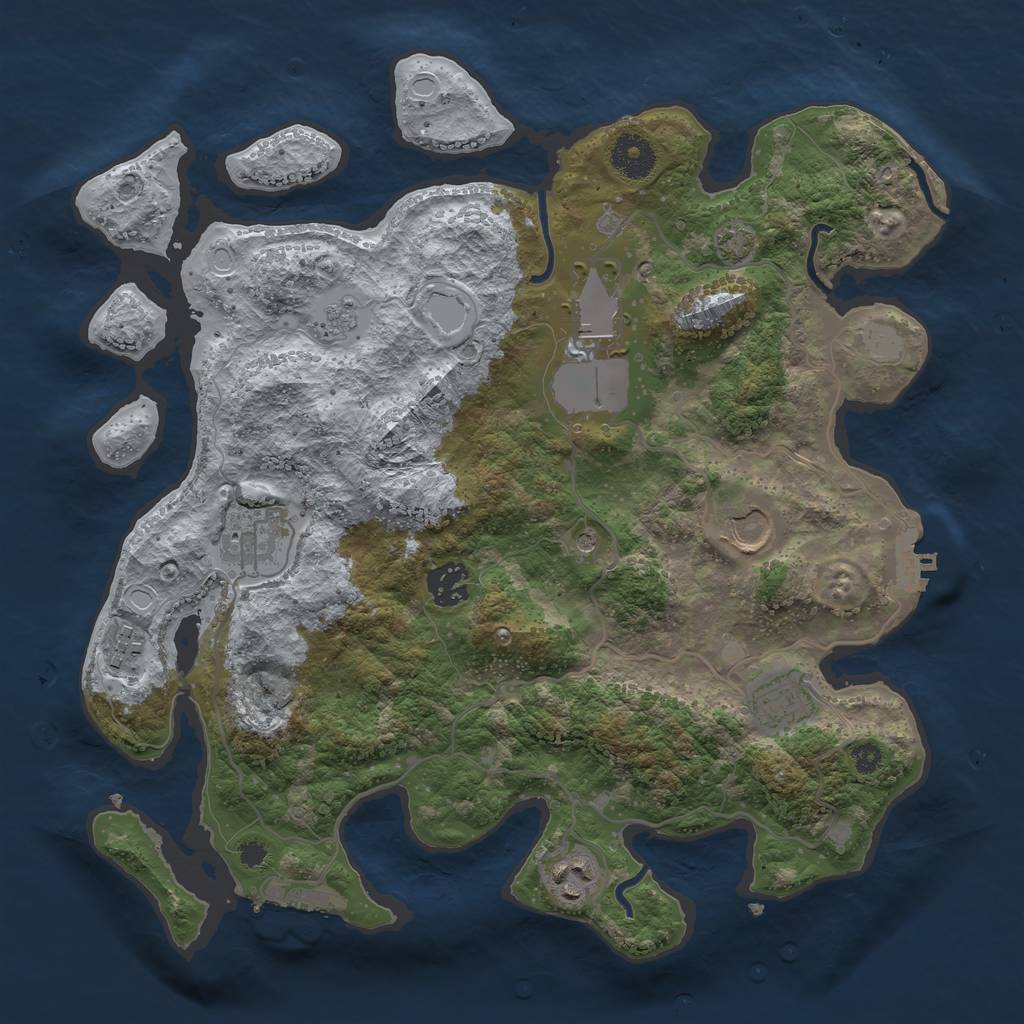 Rust Map: Procedural Map, Size: 3500, Seed: 1429185200, 15 Monuments