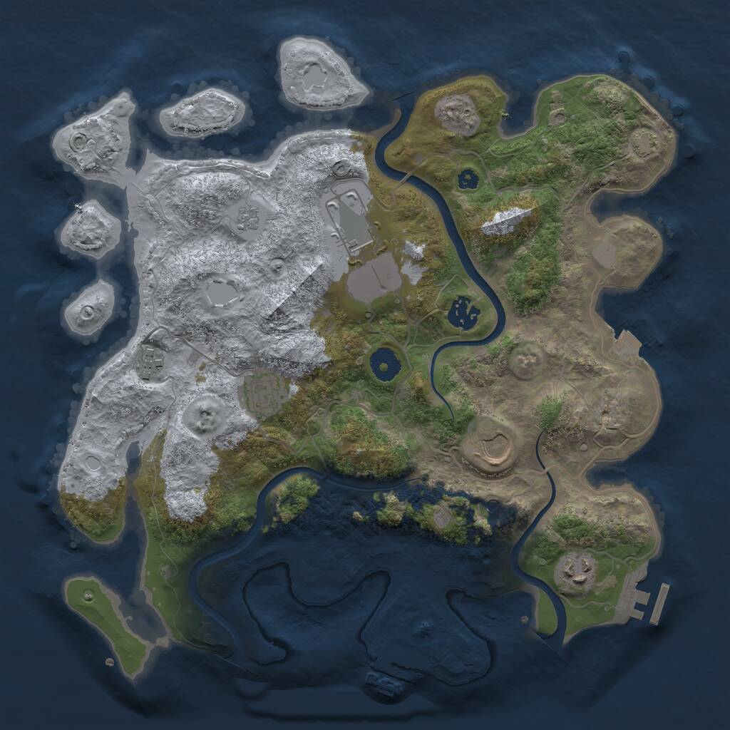 Rust Map: Procedural Map, Size: 3500, Seed: 1429185200, 12 Monuments