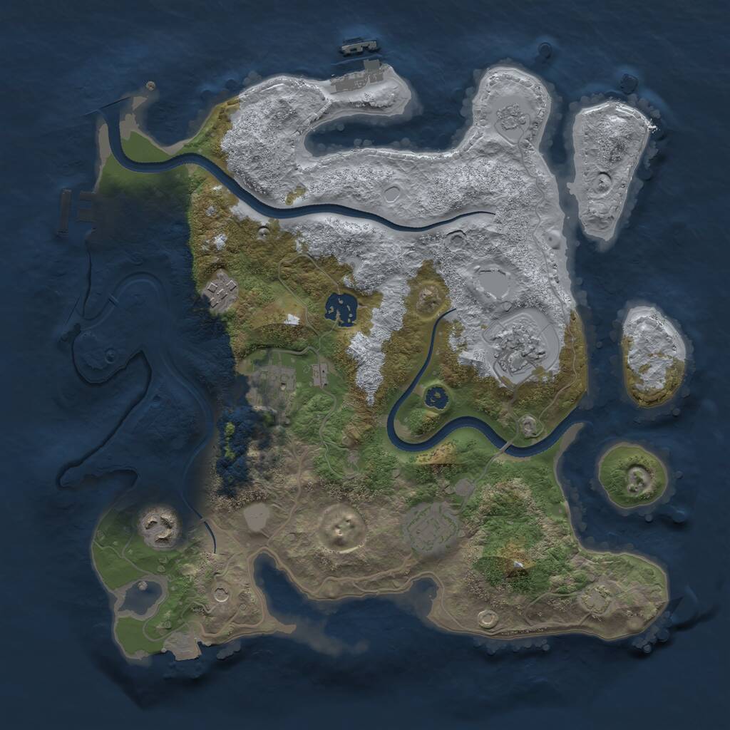 Rust Map: Procedural Map, Size: 3250, Seed: 6123, 12 Monuments