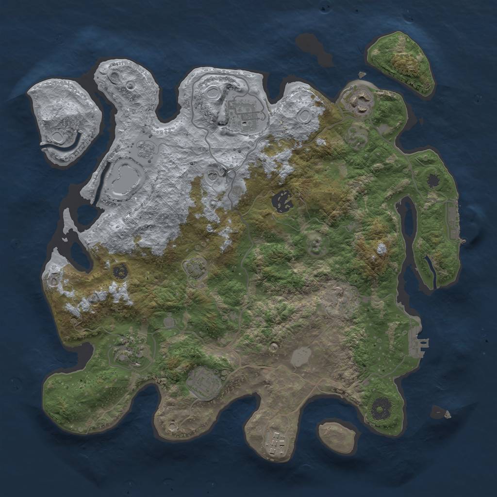 Rust Map: Procedural Map, Size: 3400, Seed: 85318575, 14 Monuments
