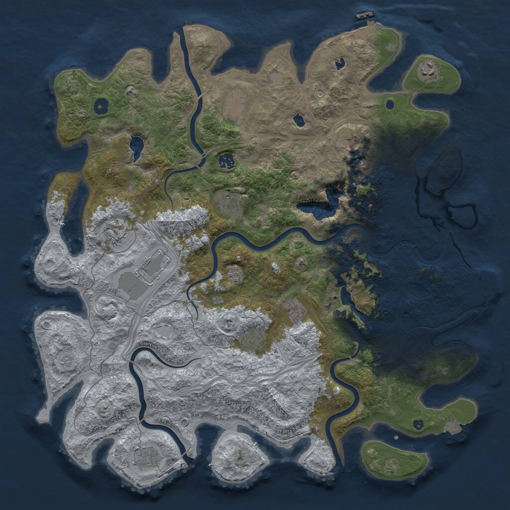 Rust Map: Procedural Map, Size: 4800, Seed: 533347808, 17 Monuments