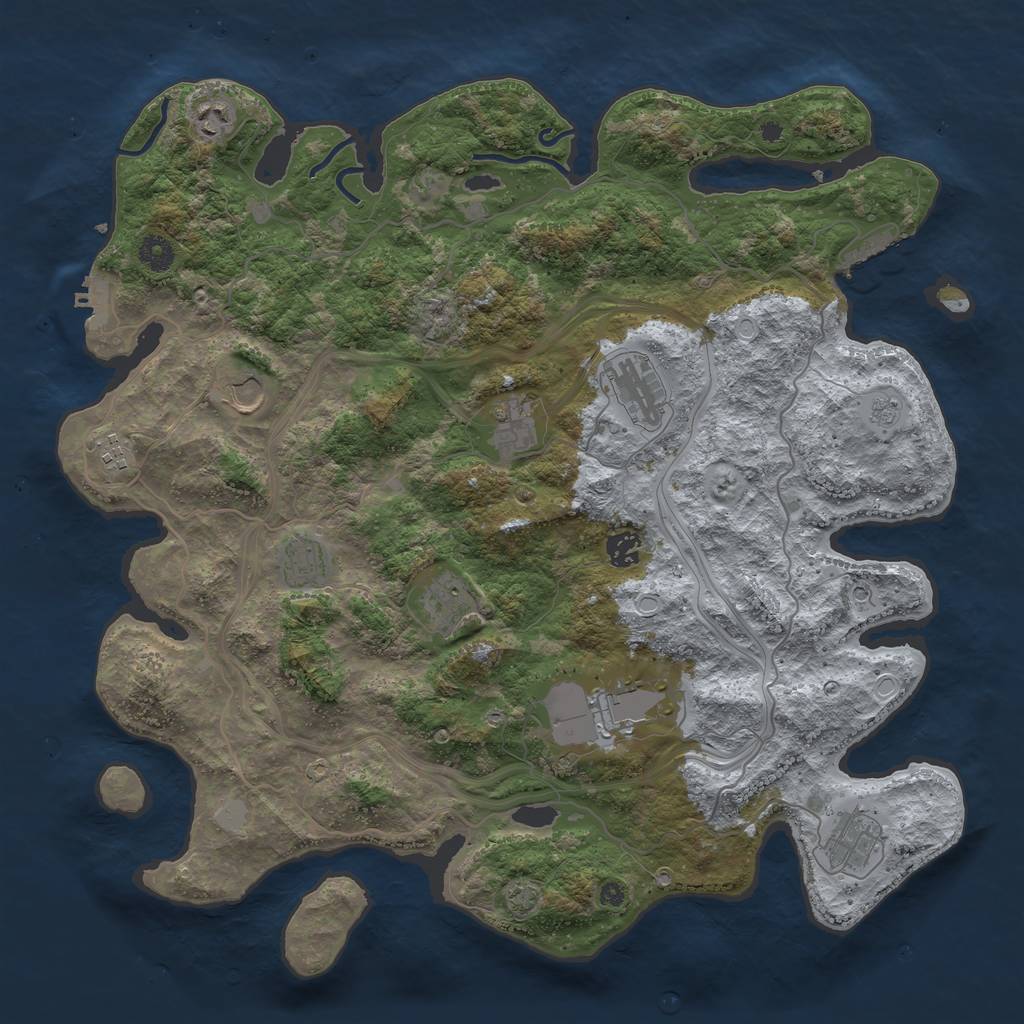 Rust Map: Procedural Map, Size: 4250, Seed: 75694524, 18 Monuments