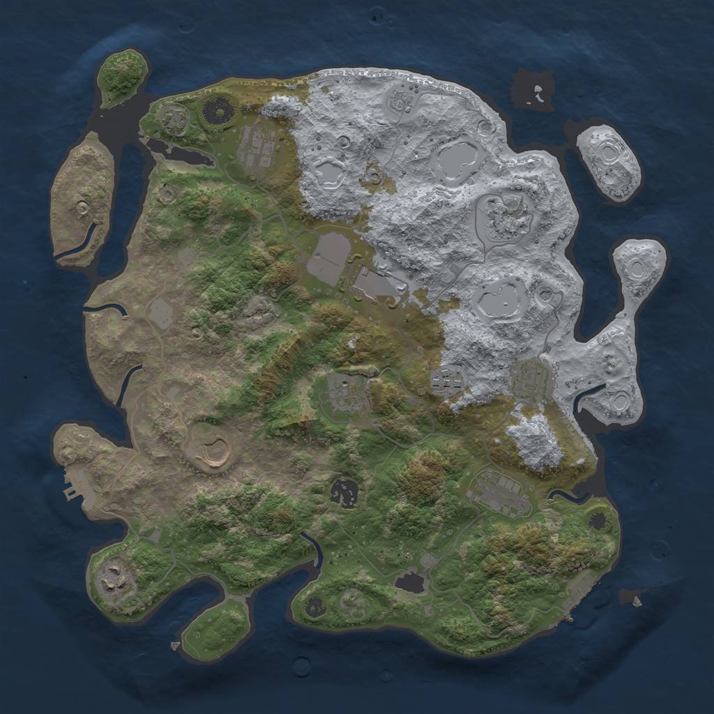 Rust Map: Procedural Map, Size: 3700, Seed: 298125382, 18 Monuments