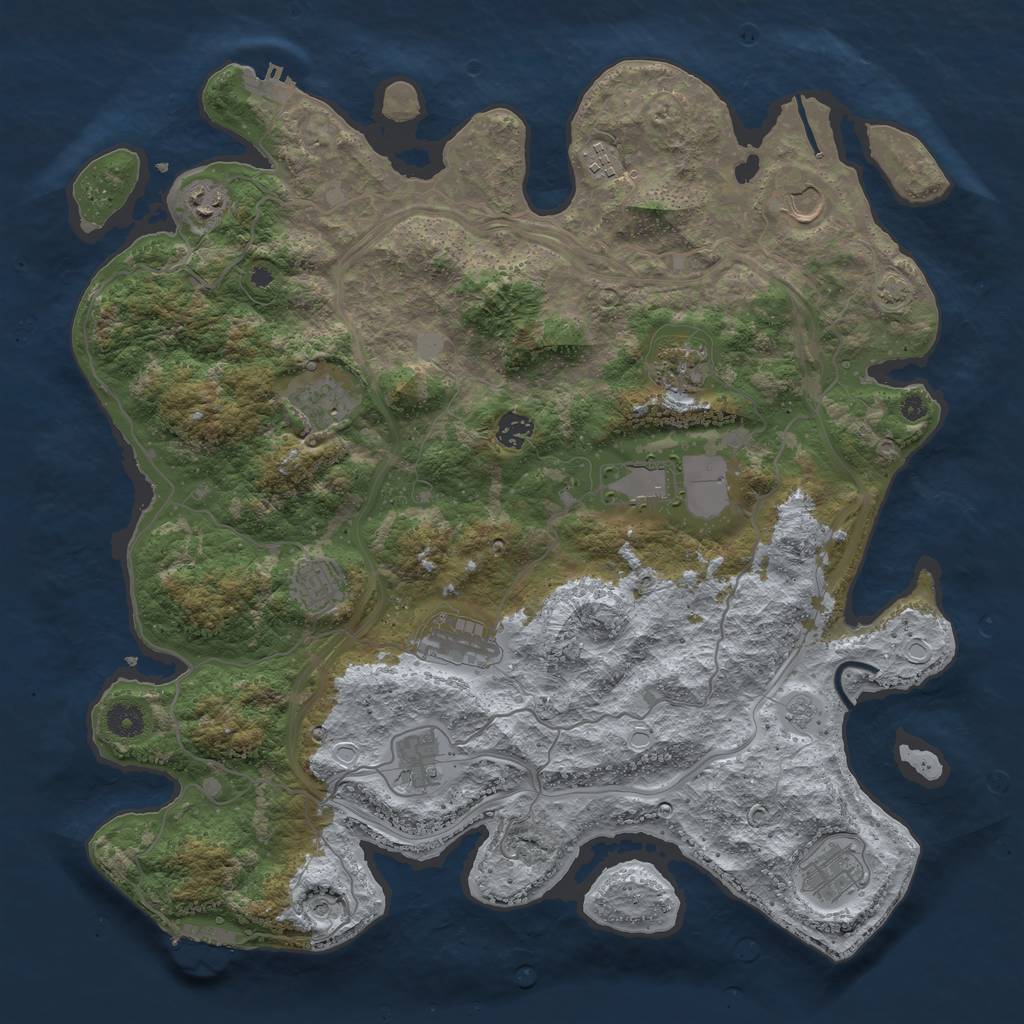 Rust Map: Procedural Map, Size: 4250, Seed: 135221041, 19 Monuments