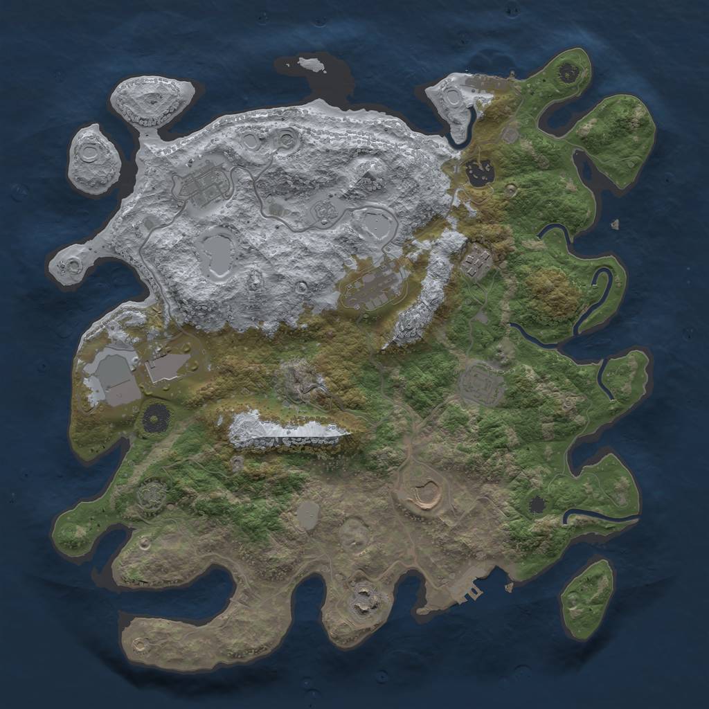 Rust Map: Procedural Map, Size: 3700, Seed: 40034506, 16 Monuments