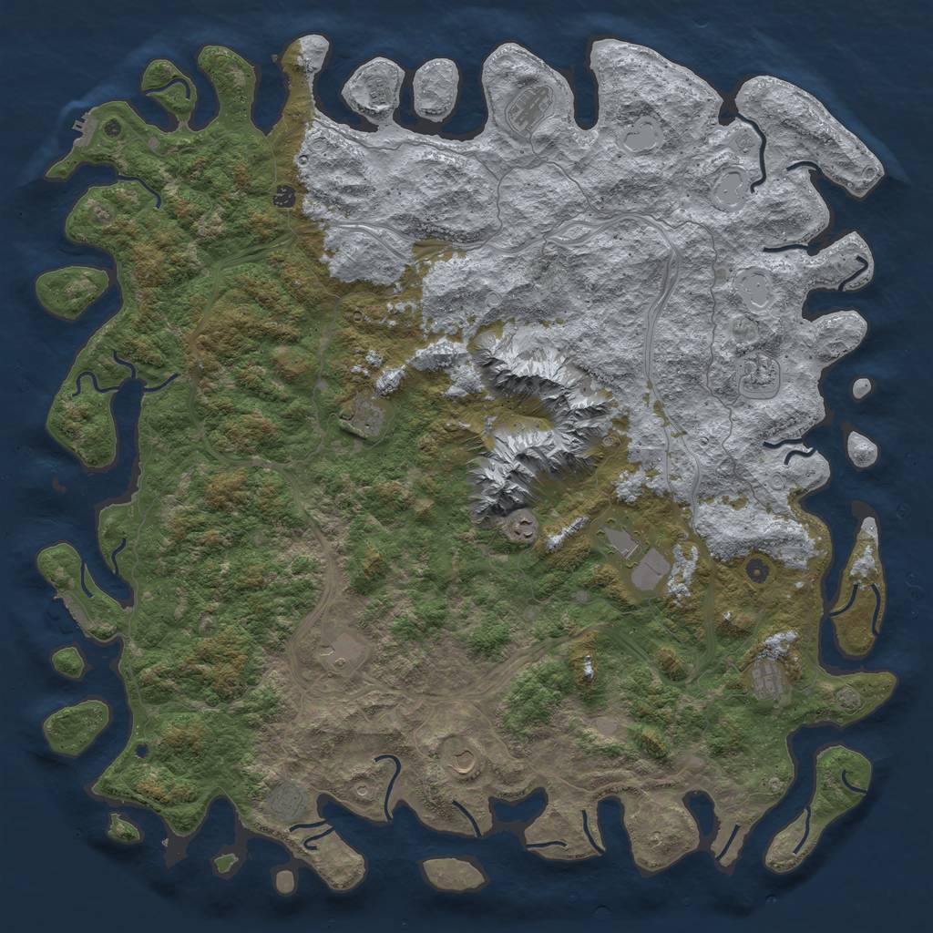 Rust Map: Procedural Map, Size: 6000, Seed: 320248731, 19 Monuments