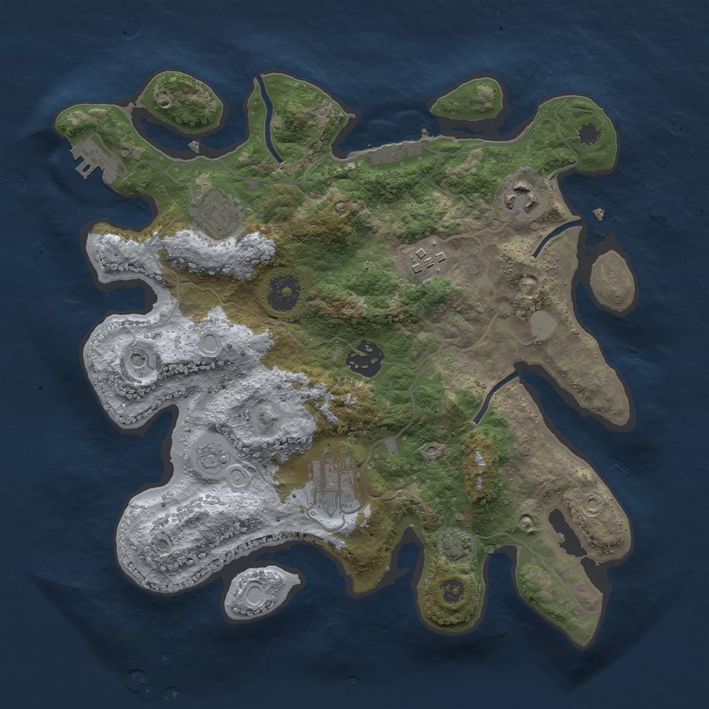 Rust Map: Procedural Map, Size: 3000, Seed: 1489761268, 13 Monuments