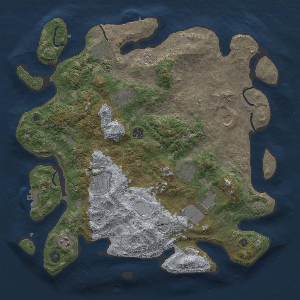Rust Map: Procedural Map, Size: 4000, Seed: 284650109, 16 Monuments