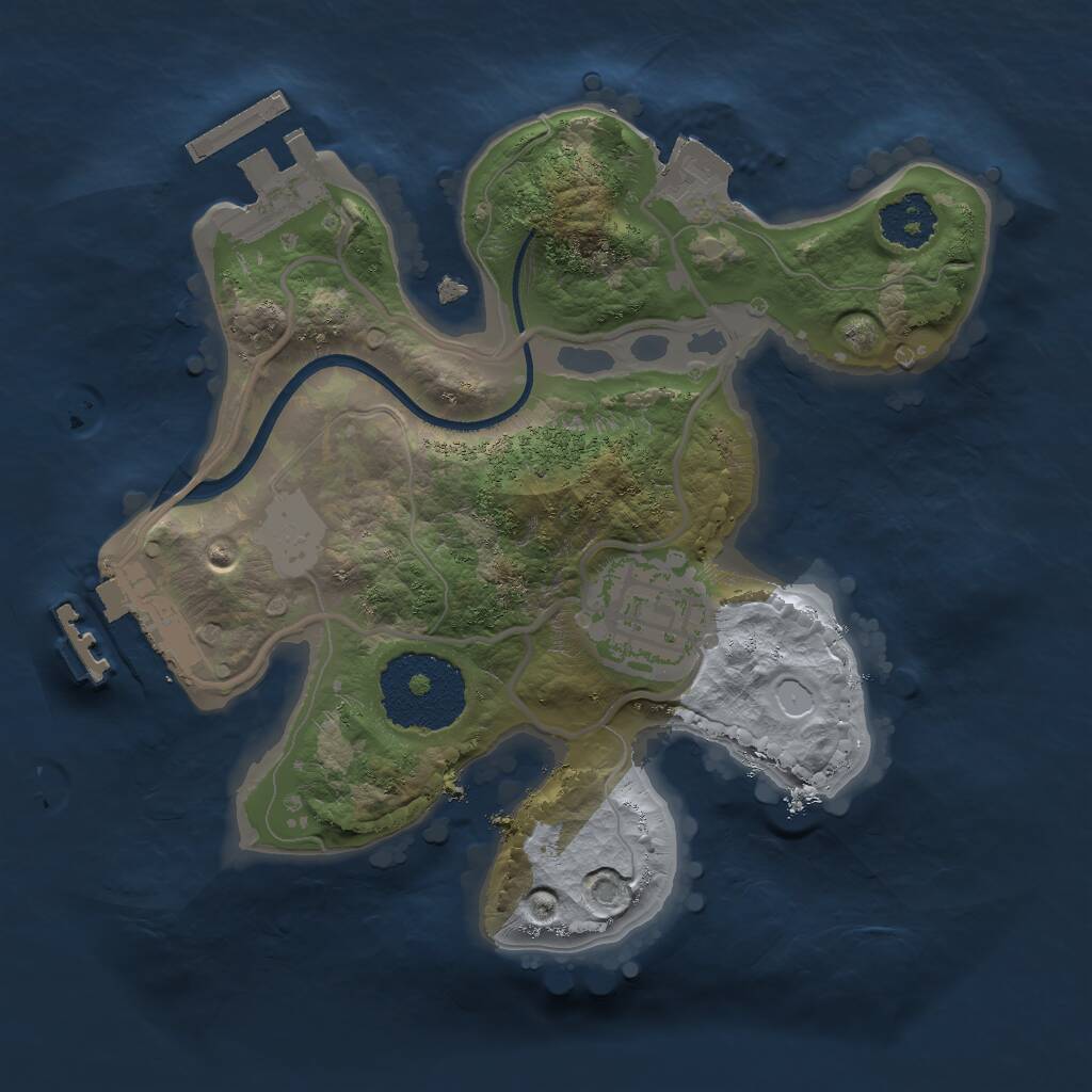 Rust Map: Procedural Map, Size: 2000, Seed: 590320751, 4 Monuments