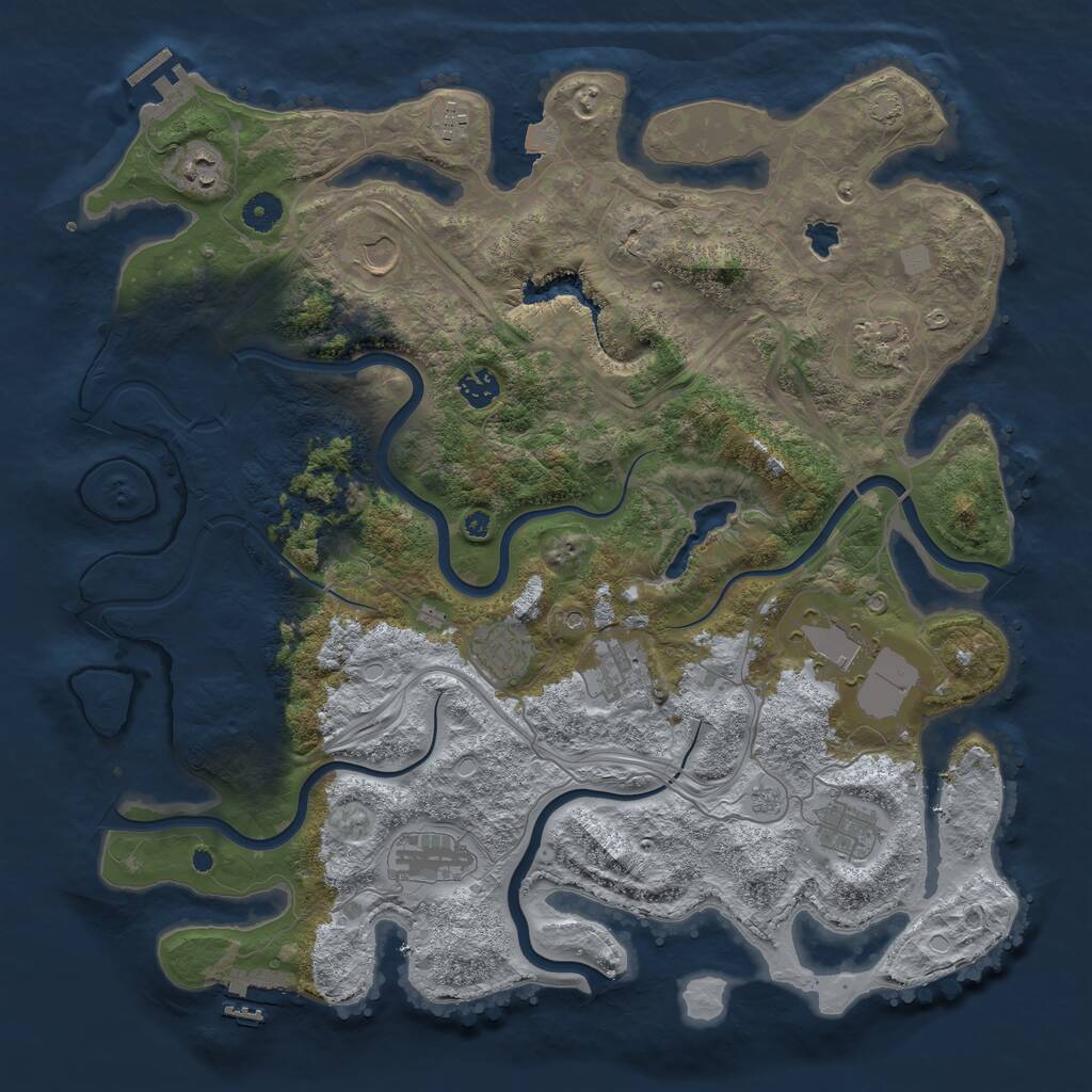 Rust Map: Procedural Map, Size: 4250, Seed: 25313109, 16 Monuments