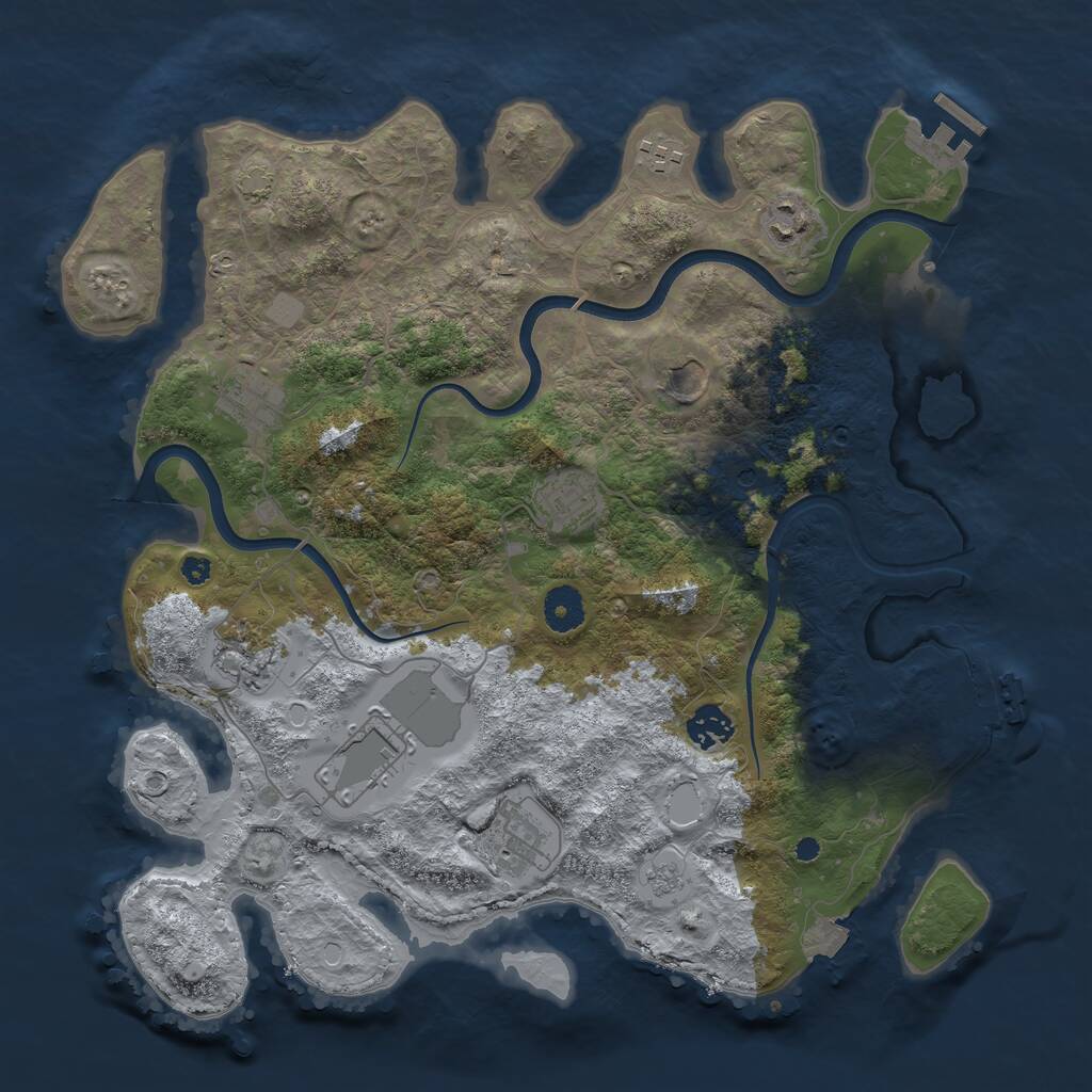 Rust Map: Procedural Map, Size: 3750, Seed: 45969315, 15 Monuments