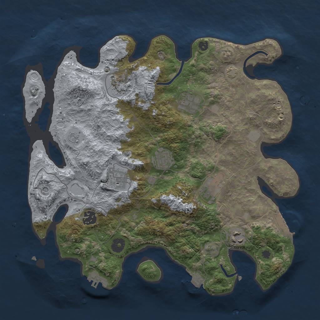Rust Map: Procedural Map, Size: 3400, Seed: 16144760, 15 Monuments