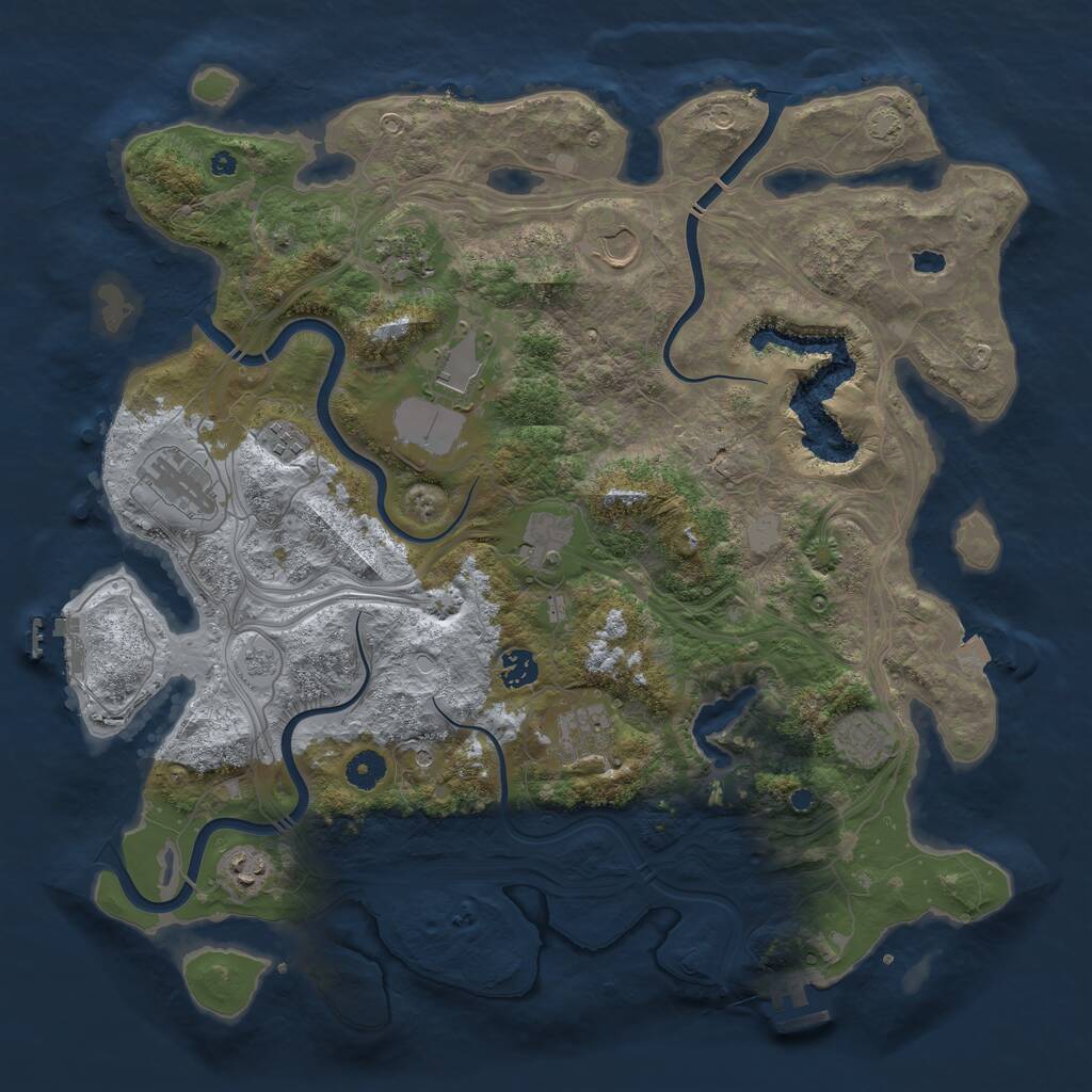 Rust Map: Procedural Map, Size: 4250, Seed: 1352378791, 16 Monuments