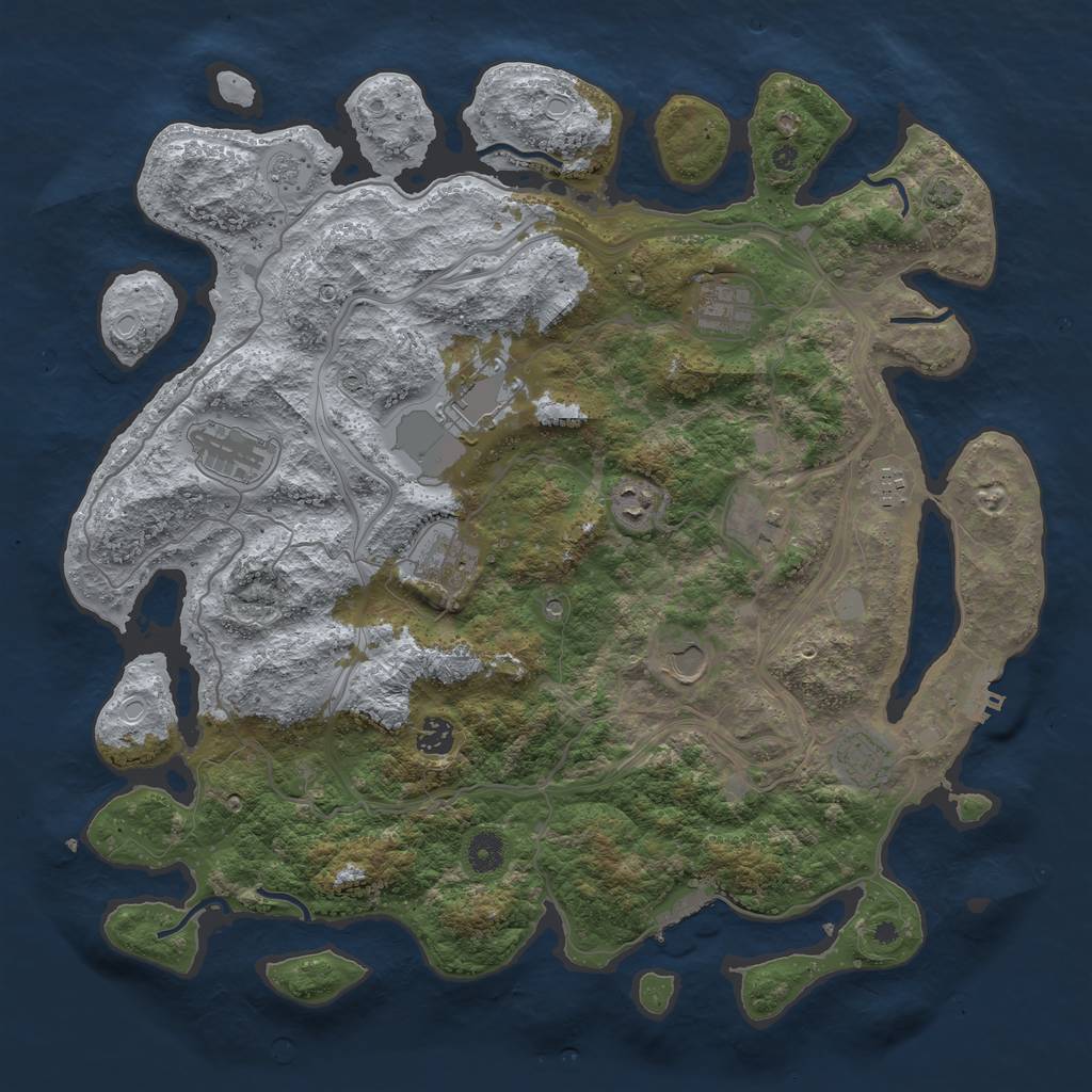 Rust Map: Procedural Map, Size: 4250, Seed: 198349829, 18 Monuments