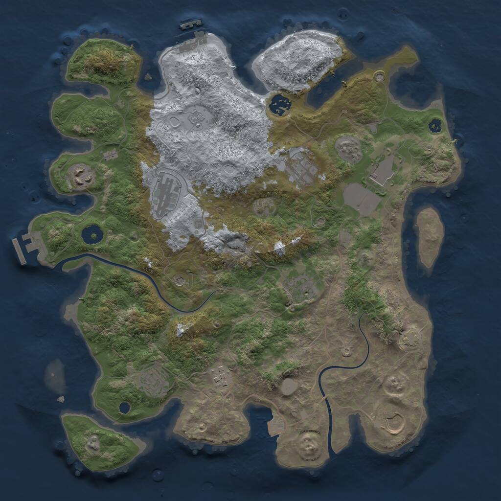 Rust Map: Procedural Map, Size: 3700, Seed: 190092122, 15 Monuments