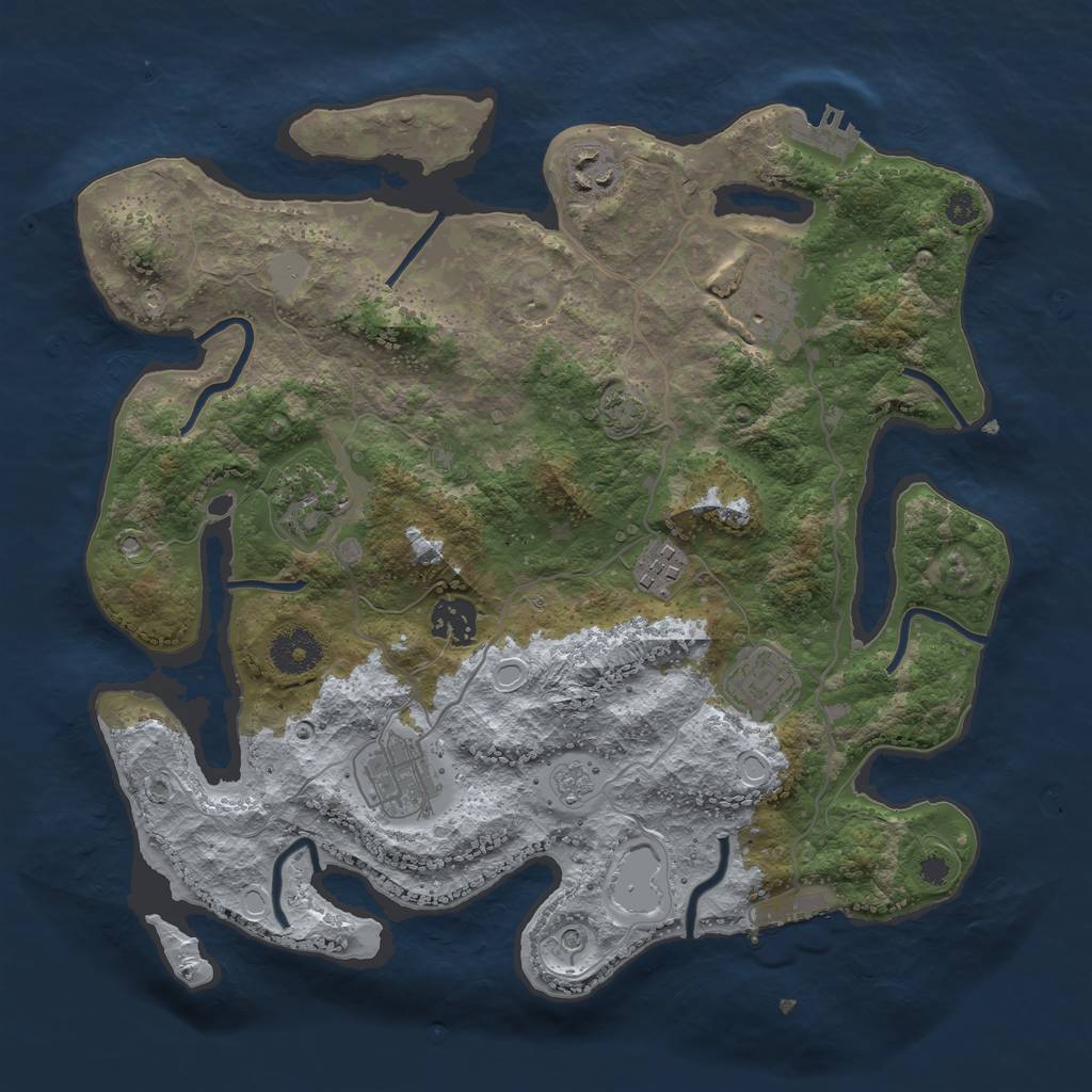 Rust Map: Procedural Map, Size: 3400, Seed: 8890709, 15 Monuments